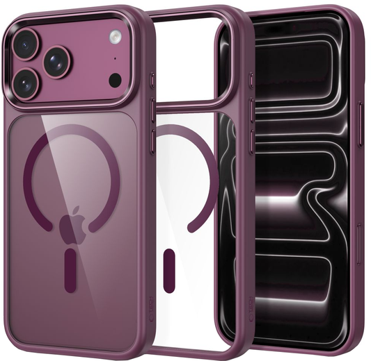 Tok Apple iPhone 18 Pro Max / 17 Pro Max készülékhez, Tech-Protect, Magmat CC, Átlátszó bordó