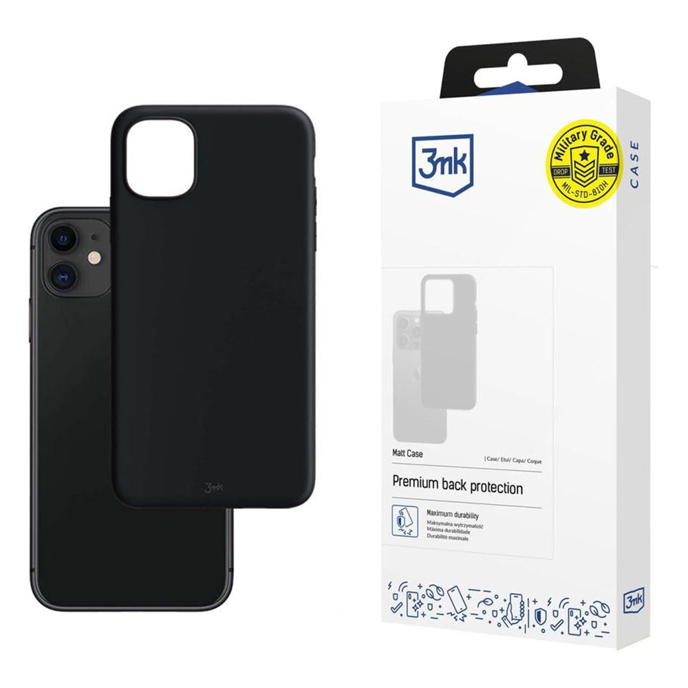 Tok Apple iPhone 11-hez, 3MK, Matt fekete