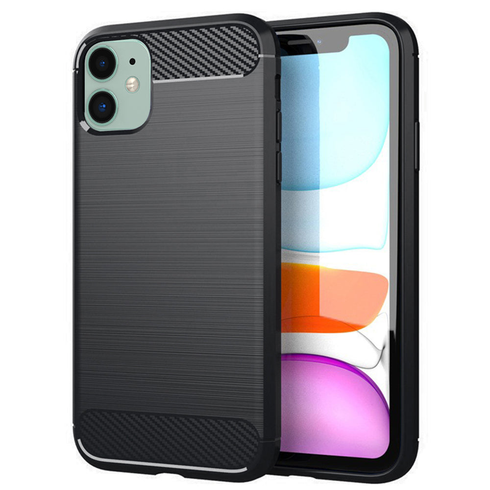 Tok Apple iPhone 11-hez, Techsuit, Karbon, Fekete