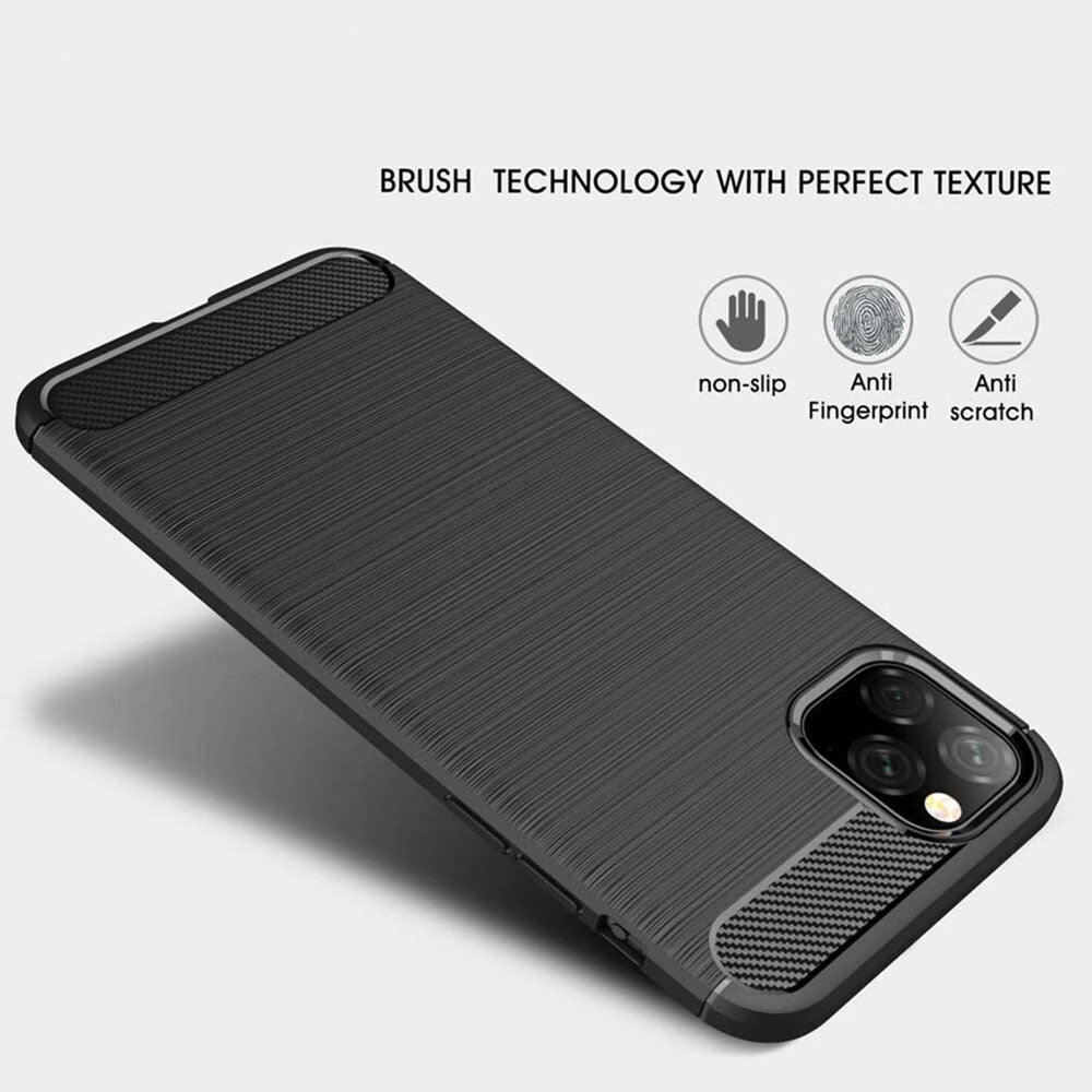 Tok Apple iPhone 11-hez, Techsuit, Karbon, Fekete