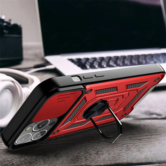 Tok Apple iPhone 12 / 12 Pro-hoz, Techsuit, CamShield, Fekete