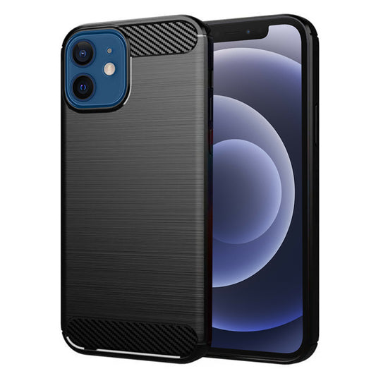 Tok Apple iPhone 12 / 12 Pro-hoz, Techsuit, Karbon, Fekete