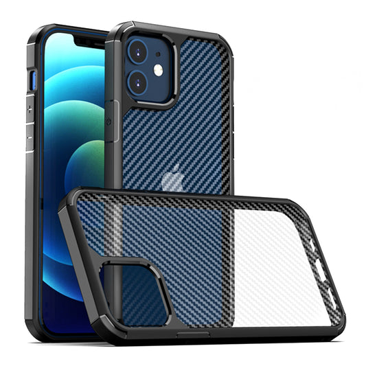 Tok Apple iPhone 12 / 12 Pro készülékhez, Techsuit, CarbonFuse, Fekete