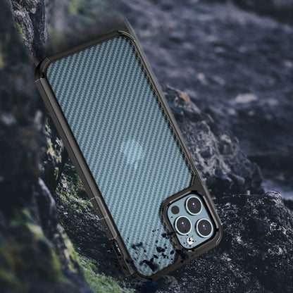 Tok Apple iPhone 12 / 12 Pro készülékhez, Techsuit, CarbonFuse, Fekete