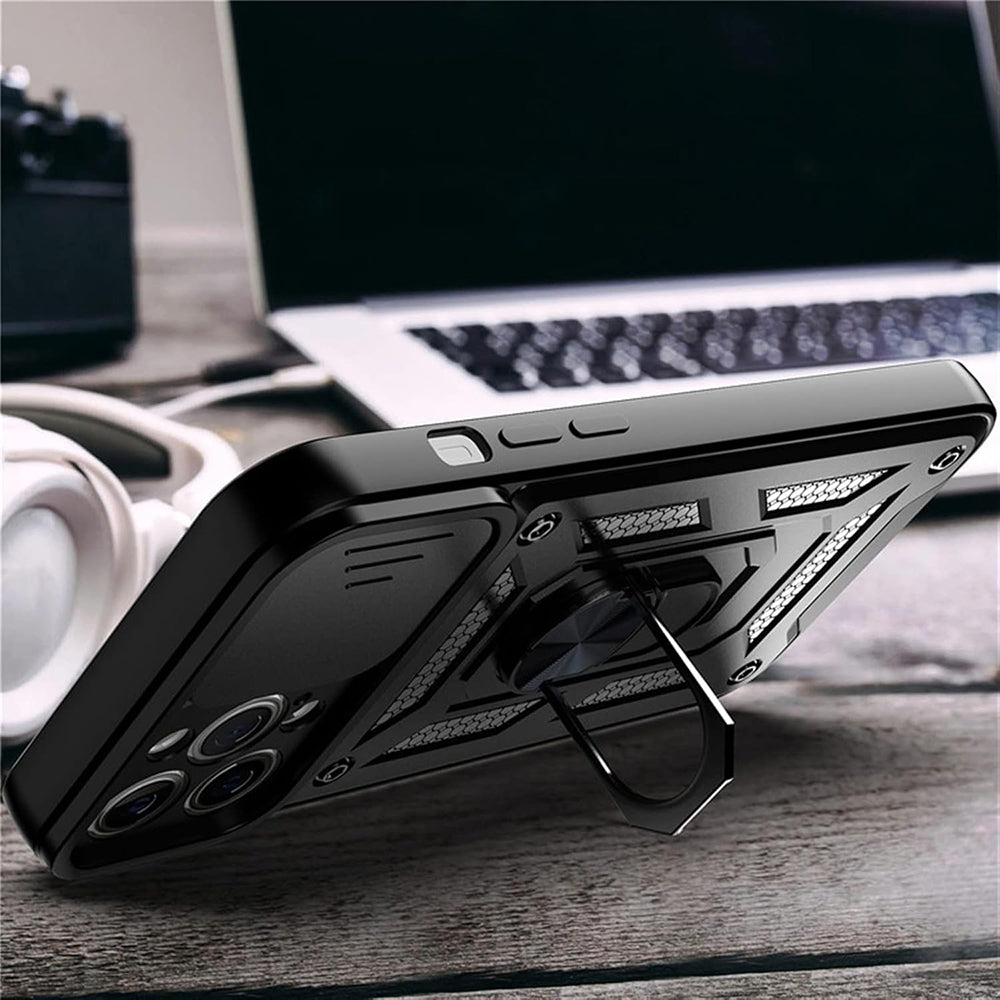 Tok Apple iPhone 12 mini-hez, Techsuit, CamShield, Fekete
