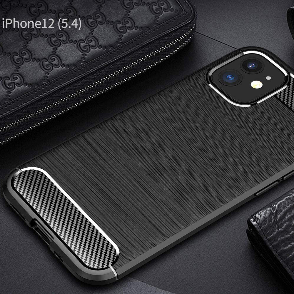 Tok Apple iPhone 12 mini-hez, Techsuit, Karbon, Fekete