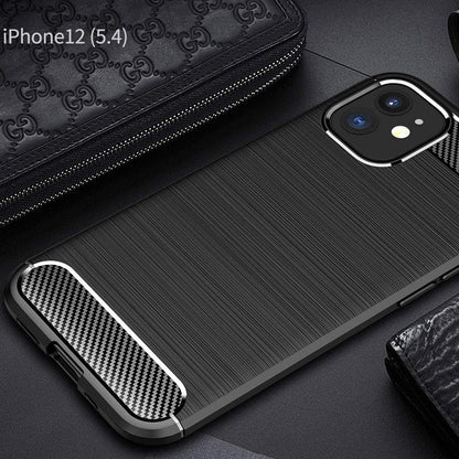 Tok Apple iPhone 12 mini-hez, Techsuit, Karbon, Fekete