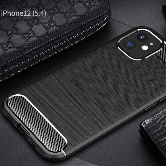 Tok Apple iPhone 12 mini-hez, Techsuit, Karbon, Fekete