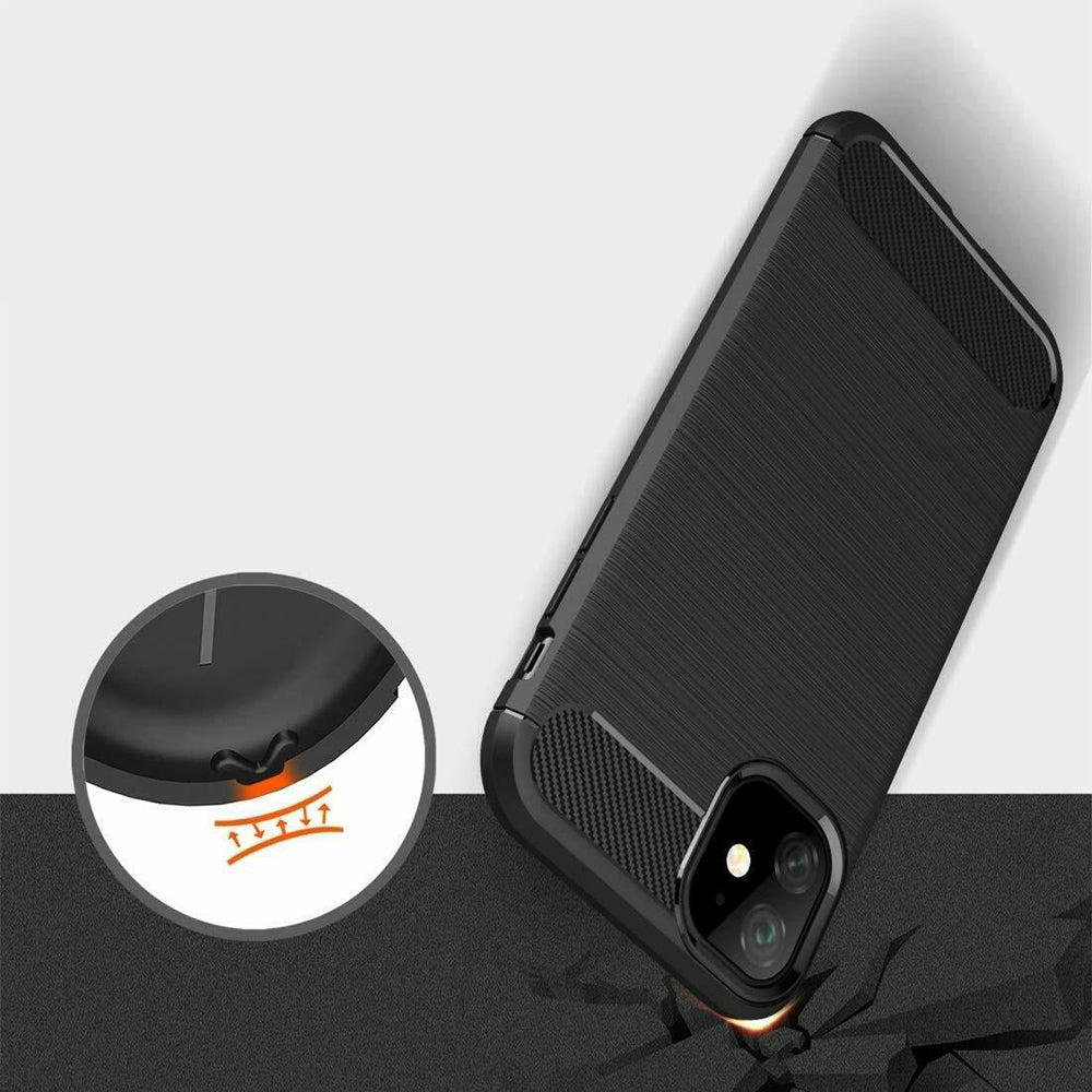 Tok Apple iPhone 12 mini-hez, Techsuit, Karbon, Fekete