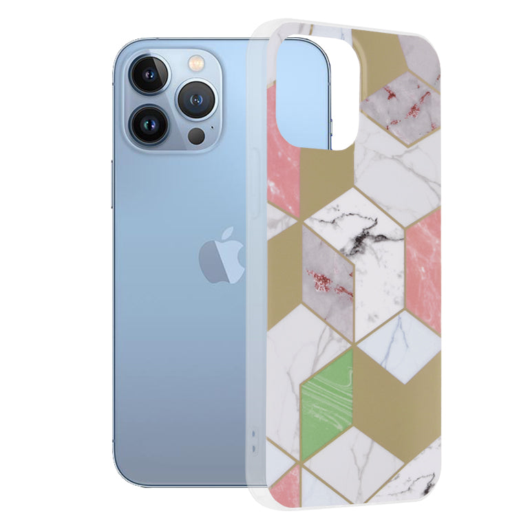 Tok Apple iPhone 13 Pro Max-hoz, Techsuit, Márvány, Lila