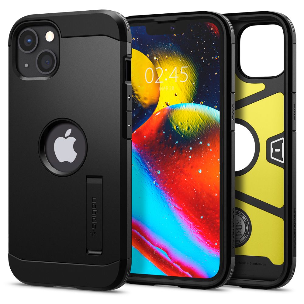 Tok Apple iPhone 13-hoz, Spigen, Tough Armor, Fekete