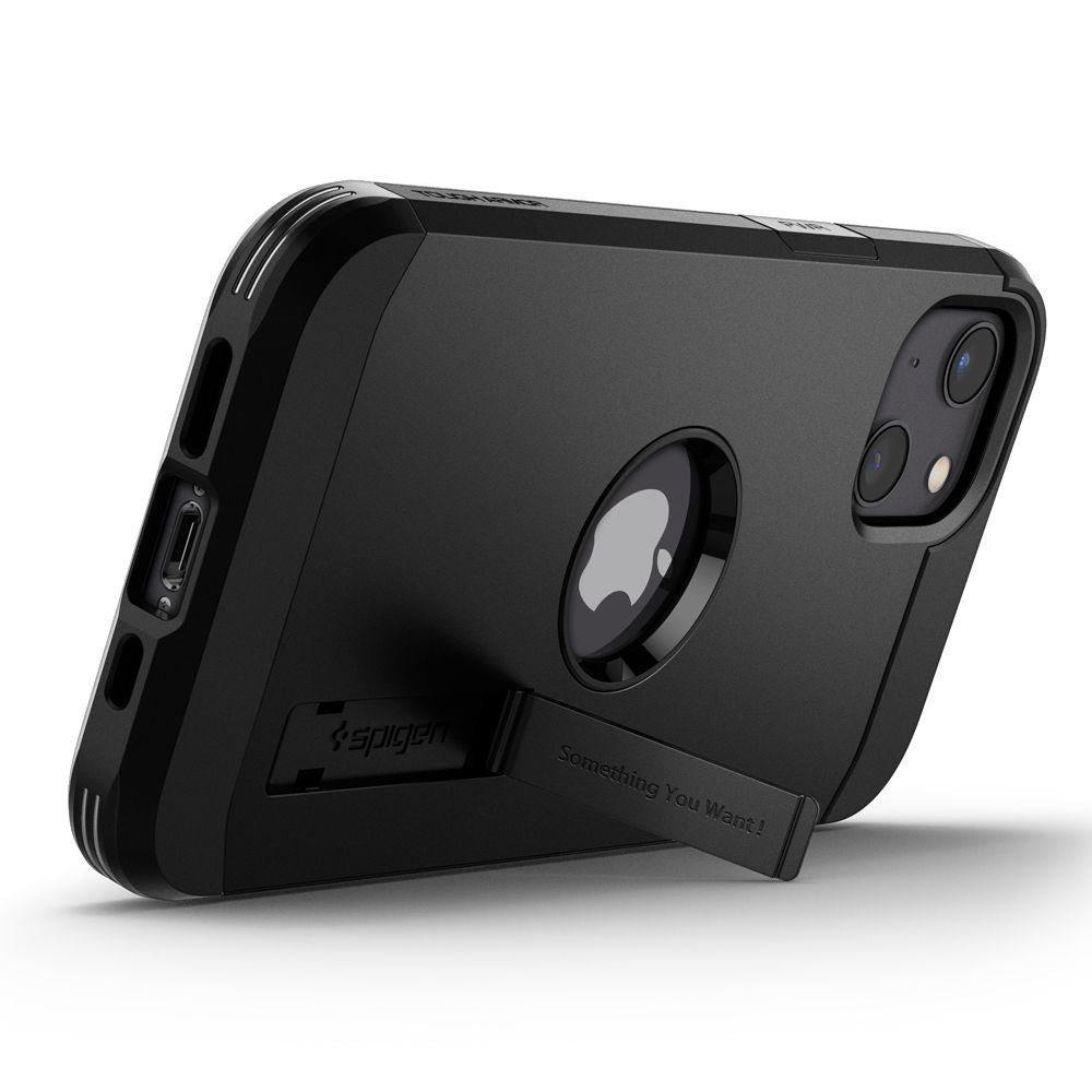 Tok Apple iPhone 13-hoz, Spigen, Tough Armor, Fekete