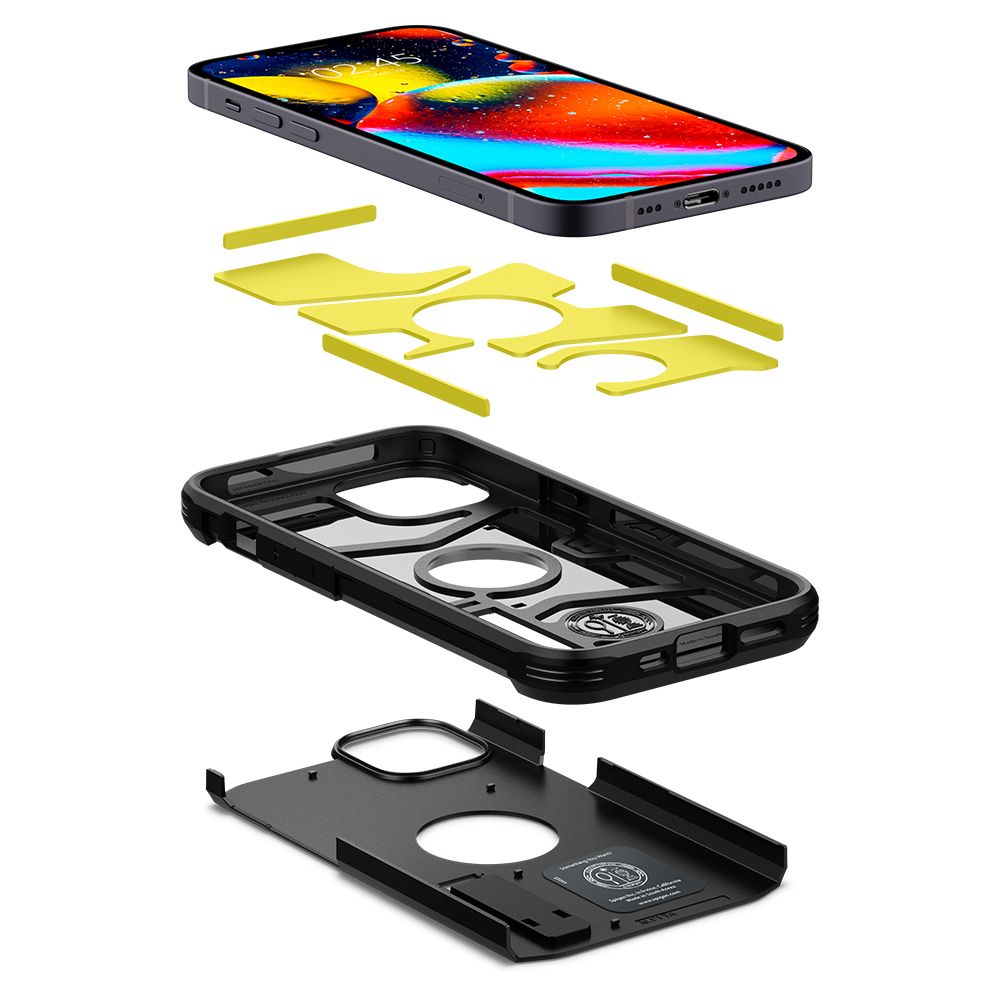Tok Apple iPhone 13-hoz, Spigen, Tough Armor, Fekete