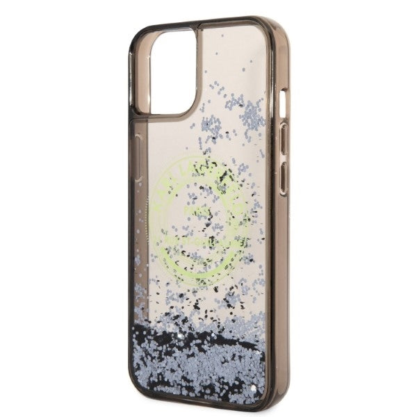 Tok Apple iPhone 14-hez, Karl Lagerfeld, Liquid Glitter RSG, Fekete