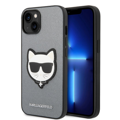 Tok Apple iPhone 14-hez, Karl Lagerfeld, Saffiano Choupette's Head, Ezüst