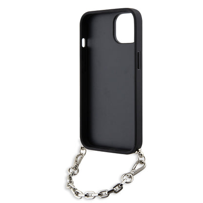 Case for Apple iPhone 14, Karl Lagerfeld, Saffiano Monogram Chain, Silver