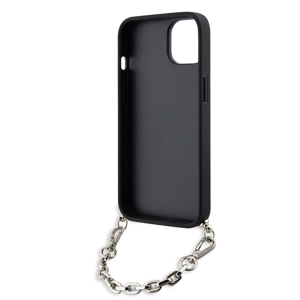 Tok Apple iPhone 14-hez, Karl Lagerfeld, Saffiano Monogram Chain, Fekete