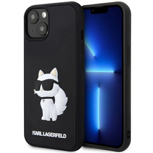 Tok a Apple iPhone 14 Plus-hoz, Karl Lagerfeld, 3D Rubber Choupette, Fekete