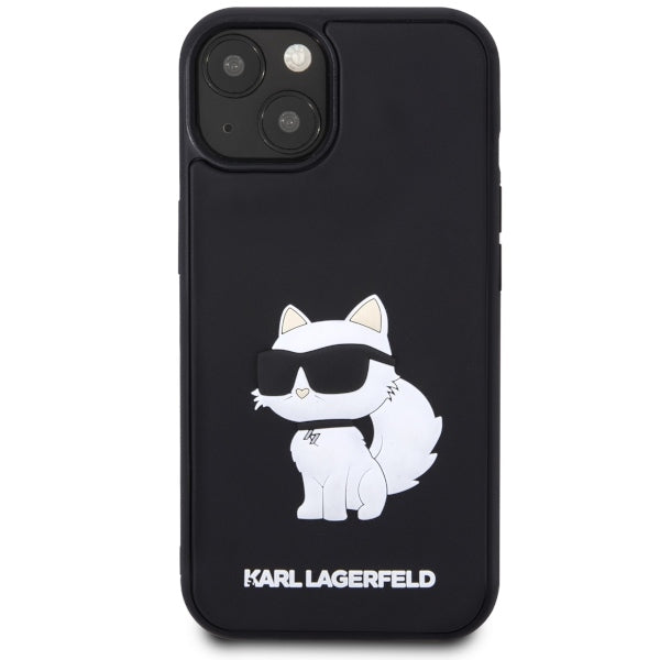 Tok a Apple iPhone 14 Plus-hoz, Karl Lagerfeld, 3D Rubber Choupette, Fekete