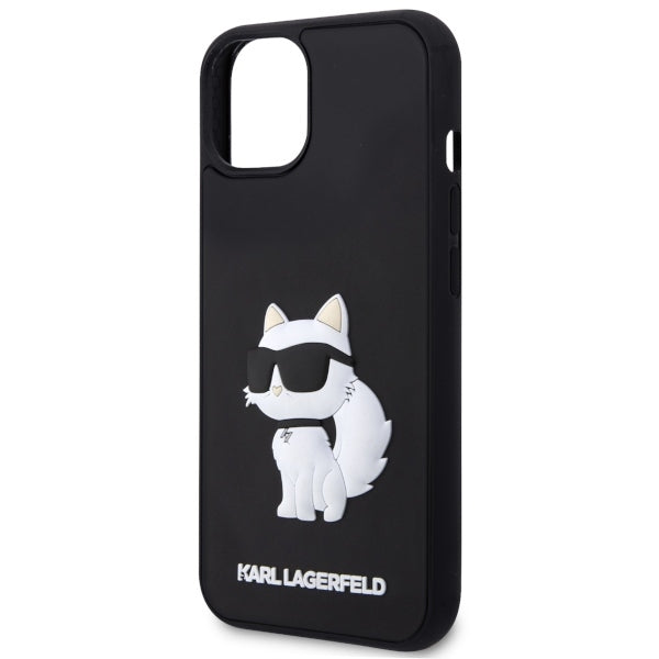 Tok a Apple iPhone 14 Plus-hoz, Karl Lagerfeld, 3D Rubber Choupette, Fekete