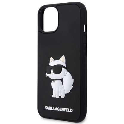 Tok a Apple iPhone 14 Plus-hoz, Karl Lagerfeld, 3D Rubber Choupette, Fekete