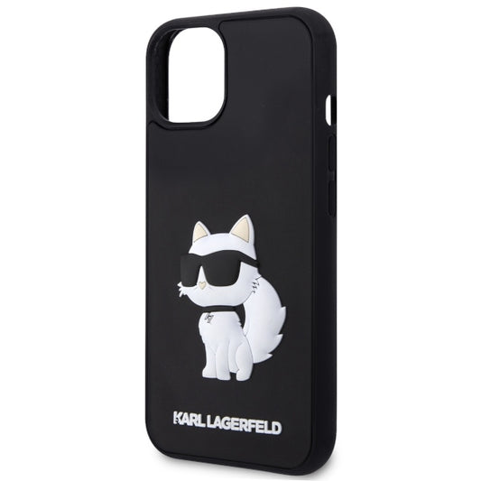 Tok a Apple iPhone 14 Plus-hoz, Karl Lagerfeld, 3D Rubber Choupette, Fekete