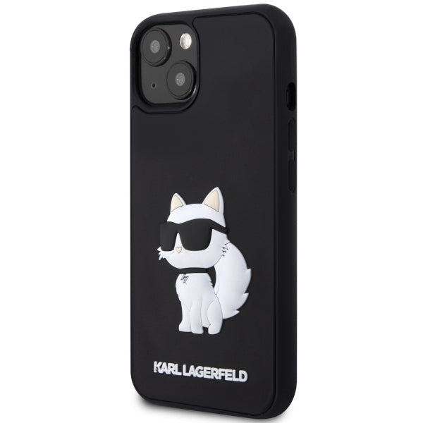 Tok a Apple iPhone 14 Plus-hoz, Karl Lagerfeld, 3D Rubber Choupette, Fekete