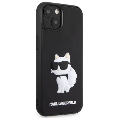 Tok a Apple iPhone 14 Plus-hoz, Karl Lagerfeld, 3D Rubber Choupette, Fekete