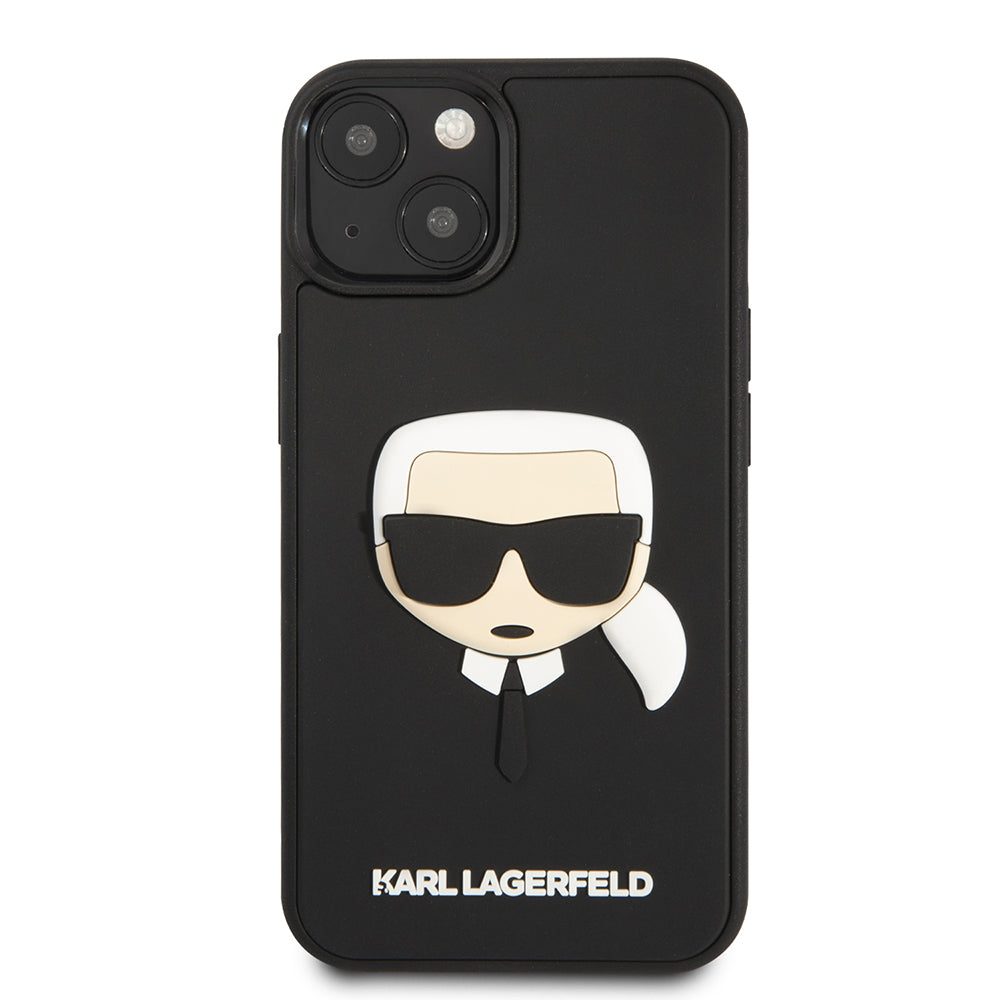 Tok a Apple iPhone 14 Plus-hoz, Karl Lagerfeld, 3D Rubber Karl's Head, Fekete