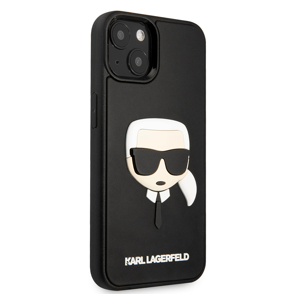 Tok a Apple iPhone 14 Plus-hoz, Karl Lagerfeld, 3D Rubber Karl's Head, Fekete