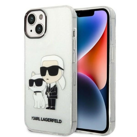 Tok Apple iPhone 14 Plus-hoz, Karl Lagerfeld, Glitter Karl & Choupette, Átlátszó