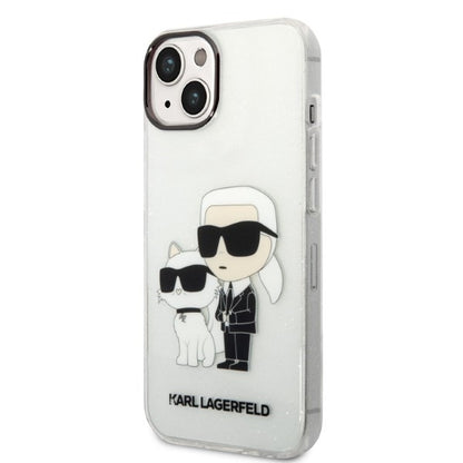Tok Apple iPhone 14 Plus-hoz, Karl Lagerfeld, Glitter Karl & Choupette, Átlátszó