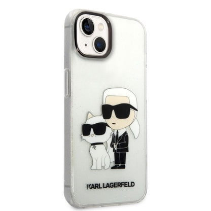 Tok Apple iPhone 14 Plus-hoz, Karl Lagerfeld, Glitter Karl & Choupette, Átlátszó