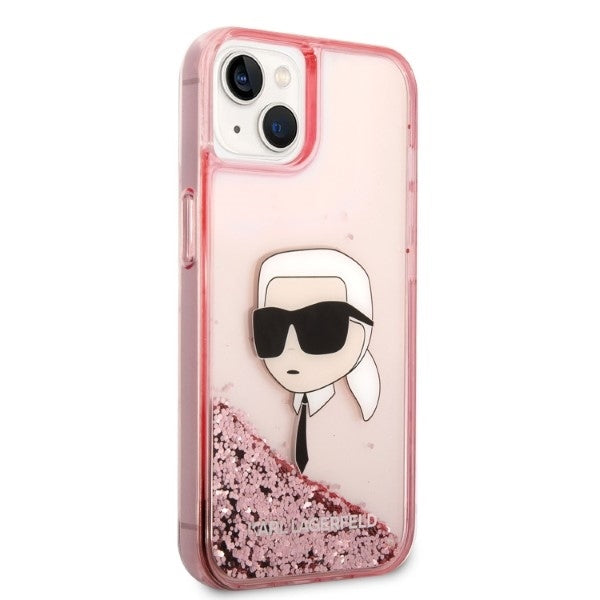 Tok Apple iPhone 14 Plus-hoz, Karl Lagerfeld, Glitter Karl's Head, Rózsaszín