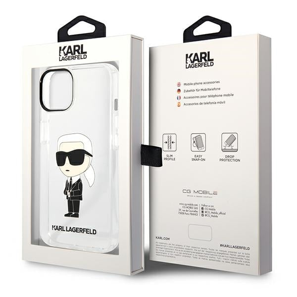 Tok Apple iPhone 14 Plus-hoz, Karl Lagerfeld, Ikonik Karl, Átlátszó