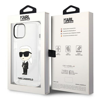 Tok Apple iPhone 14 Plus-hoz, Karl Lagerfeld, Ikonik Karl, Átlátszó