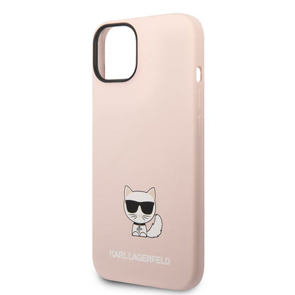 Tok Apple iPhone 14 Plus-hoz, Karl Lagerfeld, Silicone Body Choupette, Rózsaszín