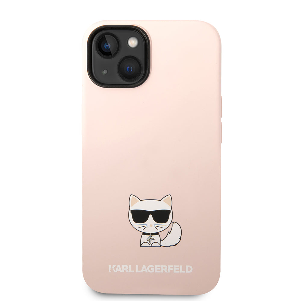 Tok Apple iPhone 14 Plus-hoz, Karl Lagerfeld, Silicone Body Choupette, Rózsaszín