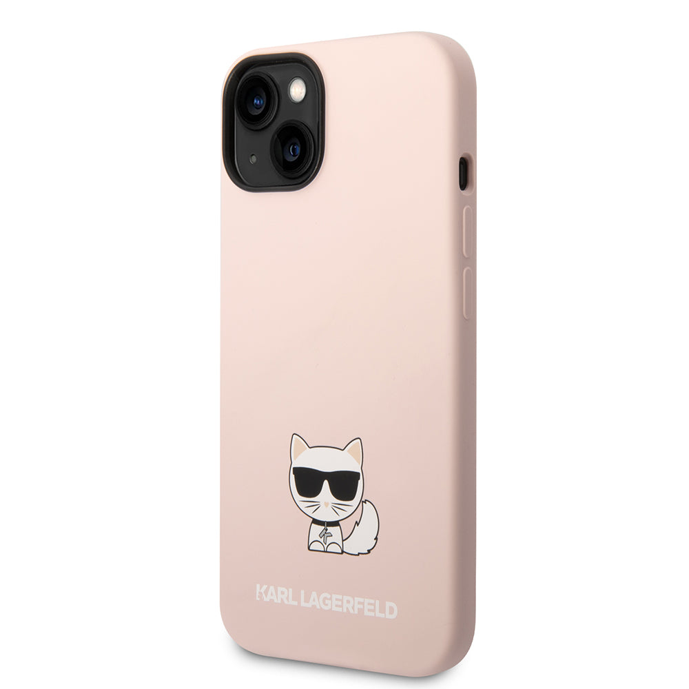 Tok Apple iPhone 14 Plus-hoz, Karl Lagerfeld, Silicone Body Choupette, Rózsaszín