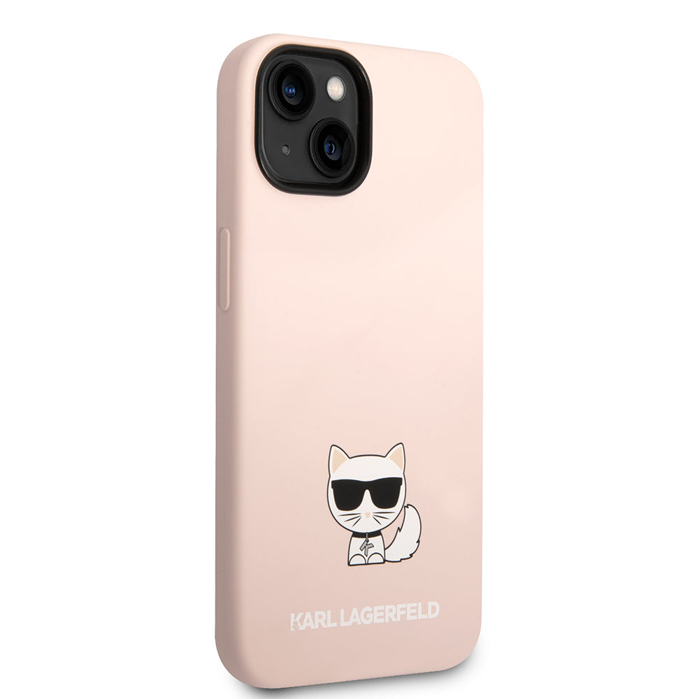 Tok Apple iPhone 14 Plus-hoz, Karl Lagerfeld, Silicone Body Choupette, Rózsaszín