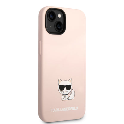 Tok Apple iPhone 14 Plus-hoz, Karl Lagerfeld, Silicone Body Choupette, Rózsaszín