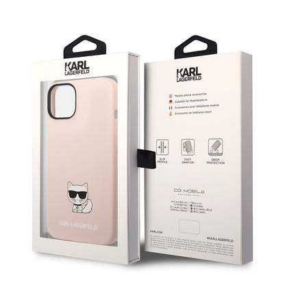 Tok Apple iPhone 14 Plus-hoz, Karl Lagerfeld, Silicone Body Choupette, Rózsaszín