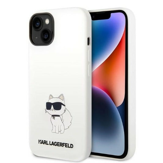 Tok Apple iPhone 14 Plus-hoz, Karl Lagerfeld, Silicone Choupette, Fehér