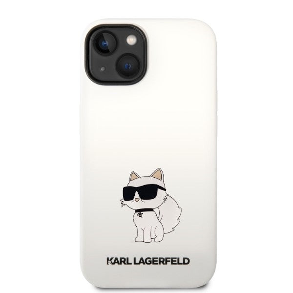 Tok Apple iPhone 14 Plus-hoz, Karl Lagerfeld, Silicone Choupette, Fehér