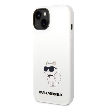 Tok Apple iPhone 14 Plus-hoz, Karl Lagerfeld, Silicone Choupette, Fehér