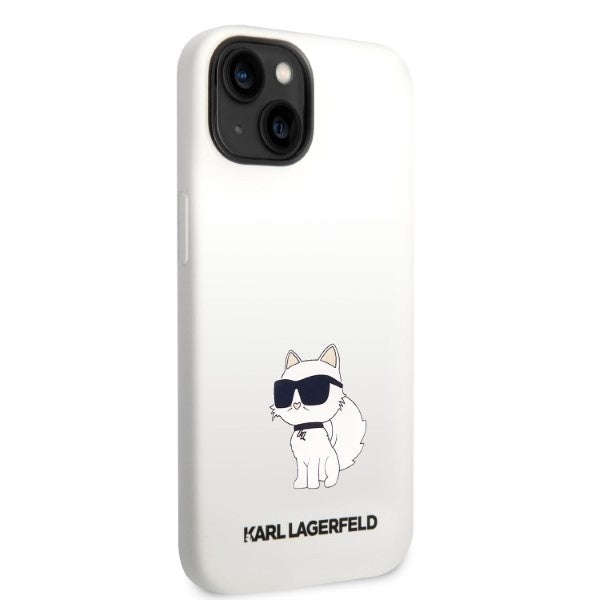 Tok Apple iPhone 14 Plus-hoz, Karl Lagerfeld, Silicone Choupette, Fehér