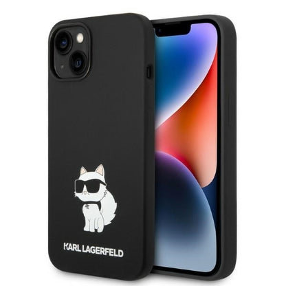 Tok Apple iPhone 14 Plus-hoz, Karl Lagerfeld, Choupette szilikon, Fekete
