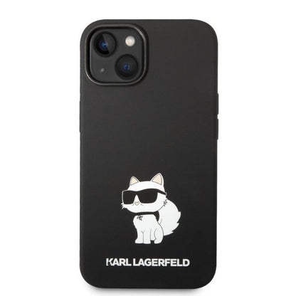 Tok Apple iPhone 14 Plus-hoz, Karl Lagerfeld, Choupette szilikon, Fekete