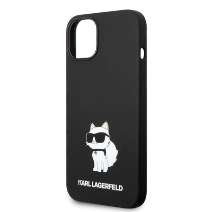 Tok Apple iPhone 14 Plus-hoz, Karl Lagerfeld, Choupette szilikon, Fekete