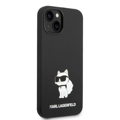 Tok Apple iPhone 14 Plus-hoz, Karl Lagerfeld, Choupette szilikon, Fekete